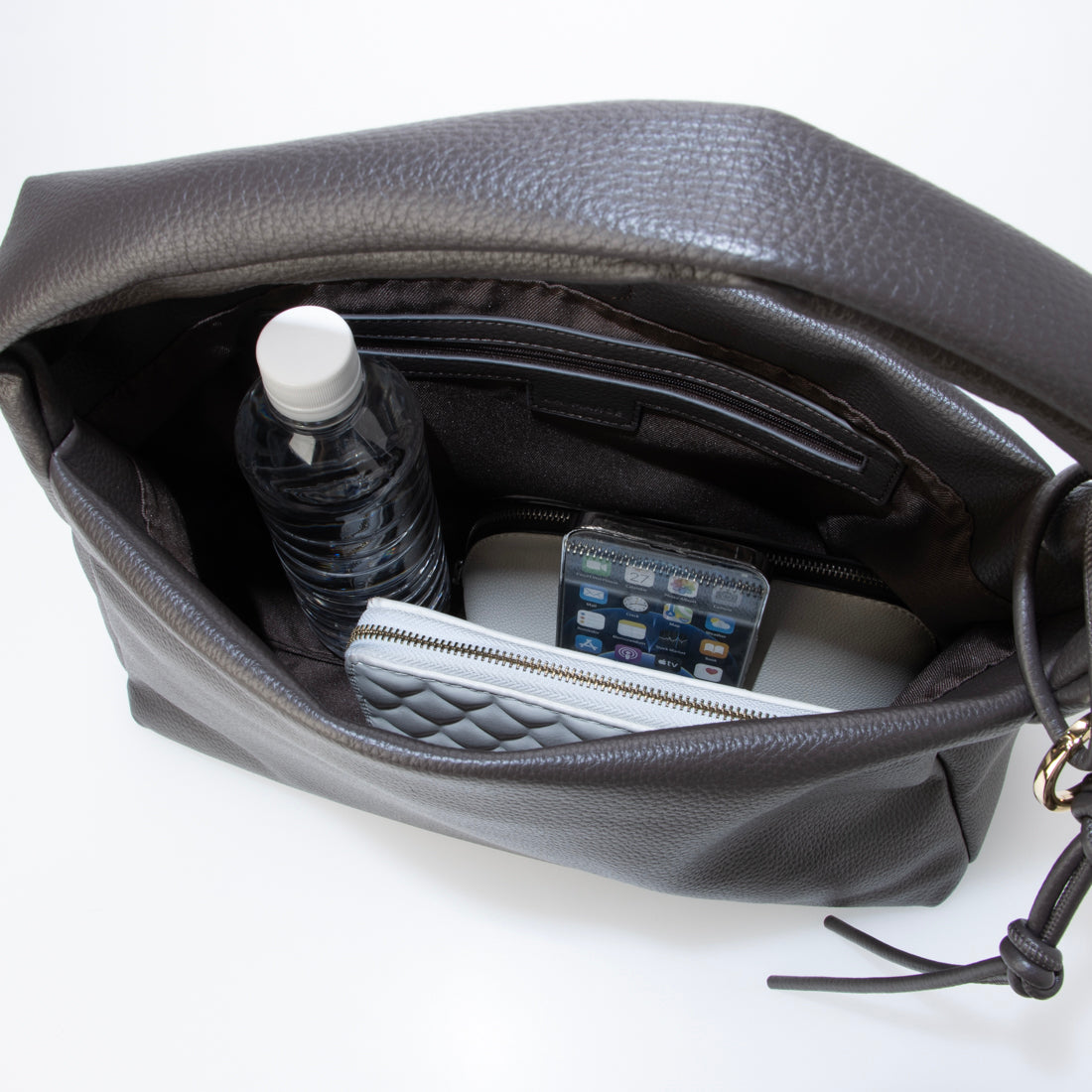 ベース BASE 【LA MARGE】【500mlボトル収納可】フェイクレザー ワンショルダー トートバッグ （オフホワイト） オフホワイト