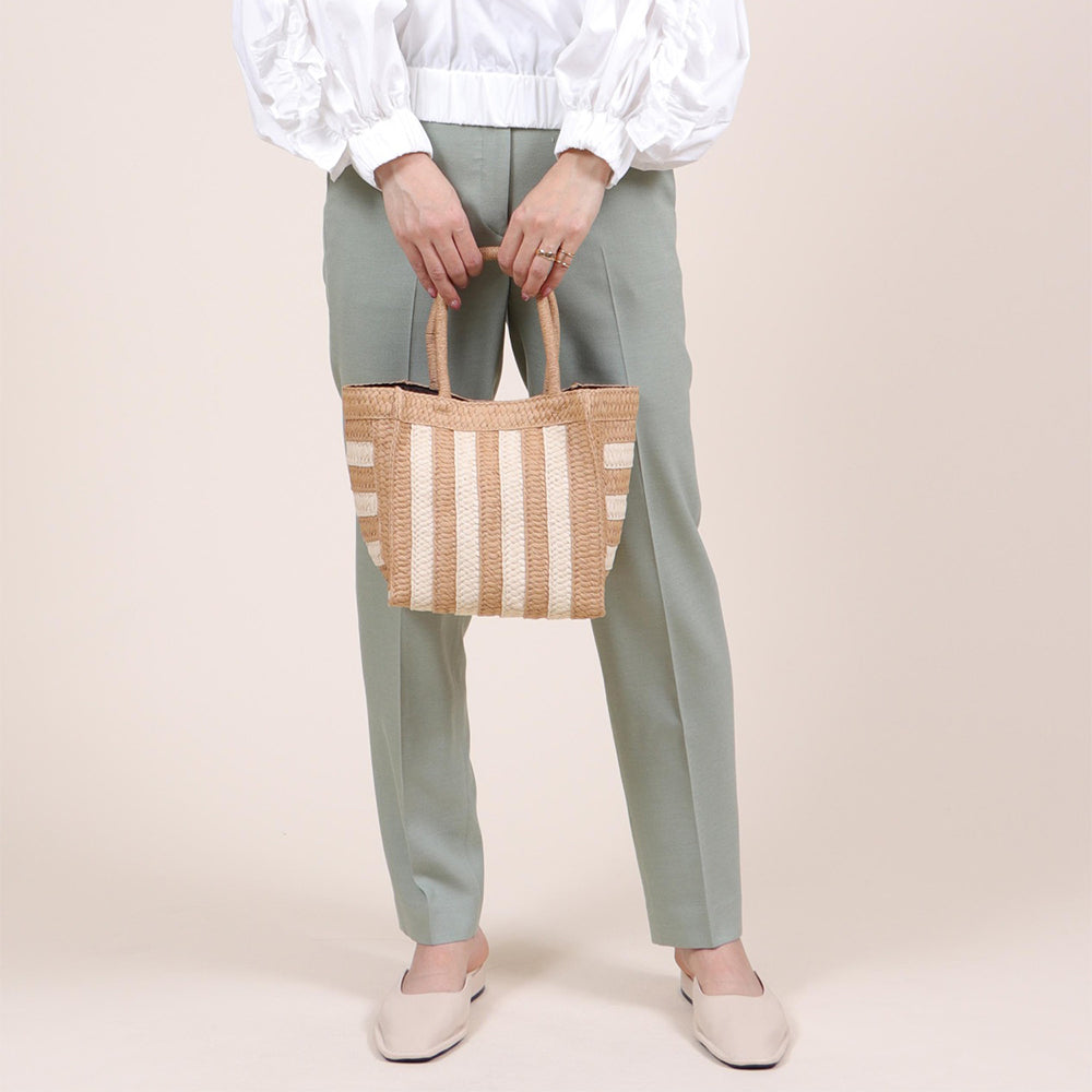 ベースBASE かご かごバッグ トートバッグ ハンドバッグ 小さめ スモール 春 夏 サマー サマーバッグ バッグ カゴ お洒落 ストライプ 柄 無地 シンプル 女性 レディース 大人 BAG