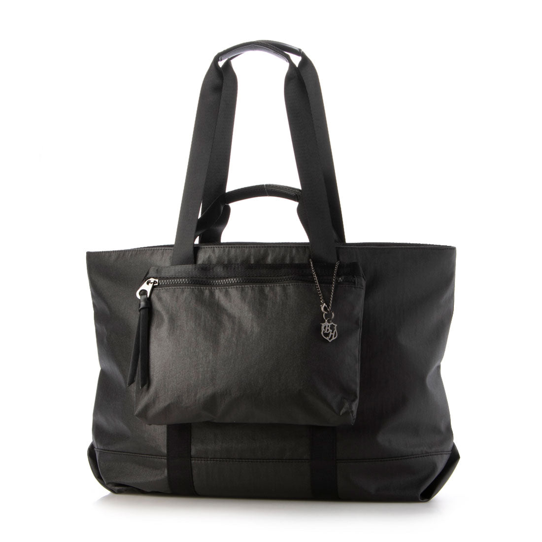 BASE Tote Bag A4 A4 Size Compatible Women's Unisex Travel Business Trips Outdoor Camping Large Capacity Large 2-Way Shoulder Casual Shiny Nylon