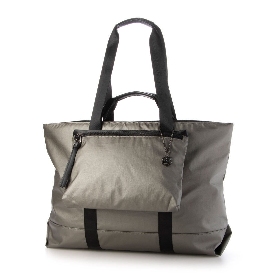 BASE Tote Bag A4 A4 Size Compatible Women's Unisex Travel Business Trips Outdoor Camping Large Capacity Large 2-Way Shoulder Casual Shiny Nylon