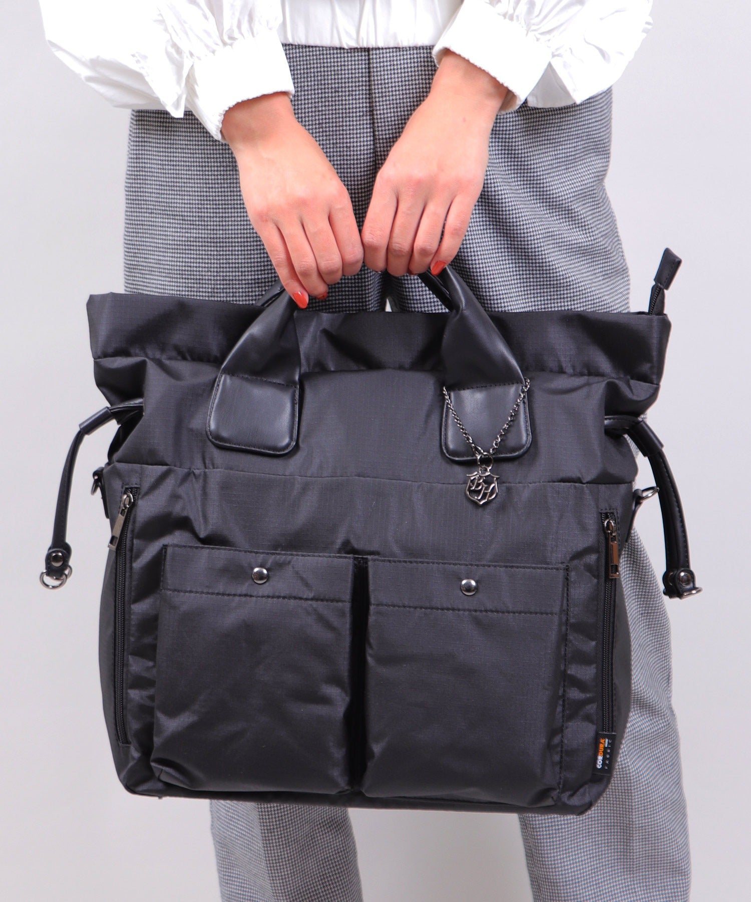 BASE Backpack, Cordura Nylon, 3-way, 2-way, Tote Bag, Shoulder Bag, A4, A4 Size, Simple, Water Repellent, Durable, Simple, Charm Included, Pocket, Plain, Commuting, School, Travel, Women, Cute, Casual, Large Capacity, Outdoor