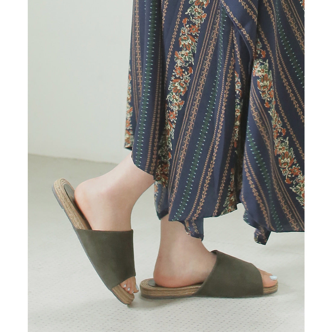 ベース BASE レディースサンダル ジュート風ワンベルト 軽量 シンプル ベーシック フラット 疲れにくい S/M/L/LLサイズ