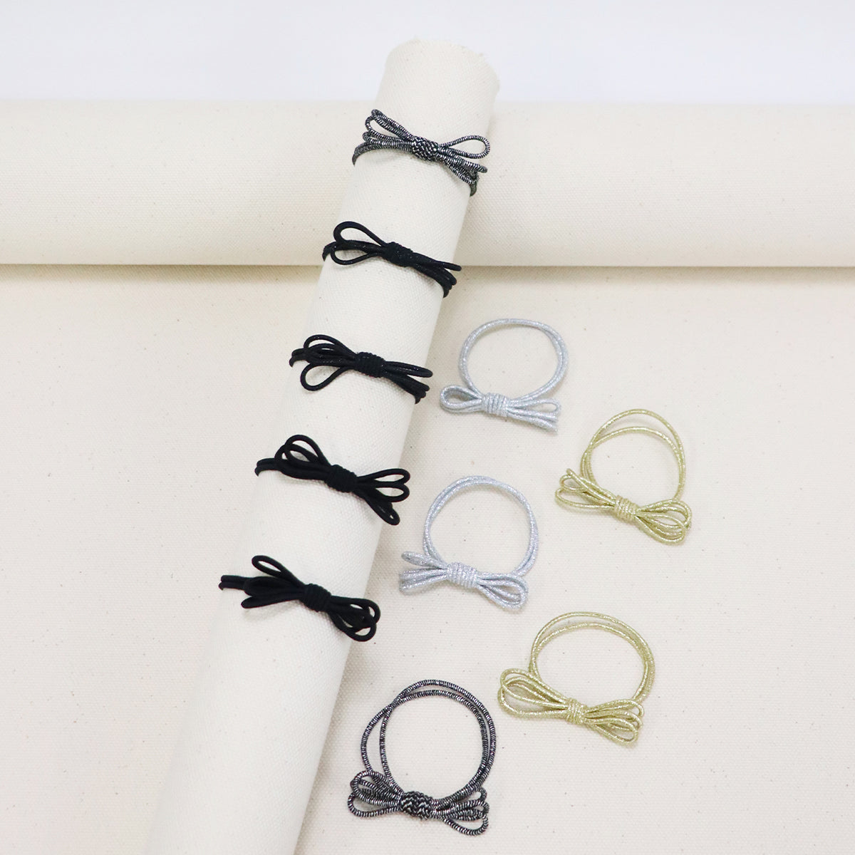ベース BASE ハンドメイドリボンヘアゴム 10個入りセット,G
