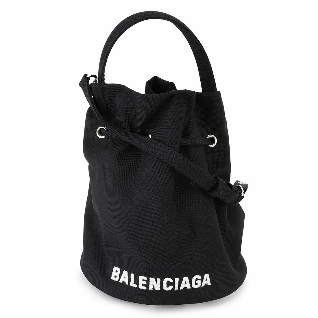 バレンシアガ BALENCIAGA ショルダーバッグ ホイール ドローストリング BASKET BAG 656682 H854N 1060 BLACK （ブラック） ブラック