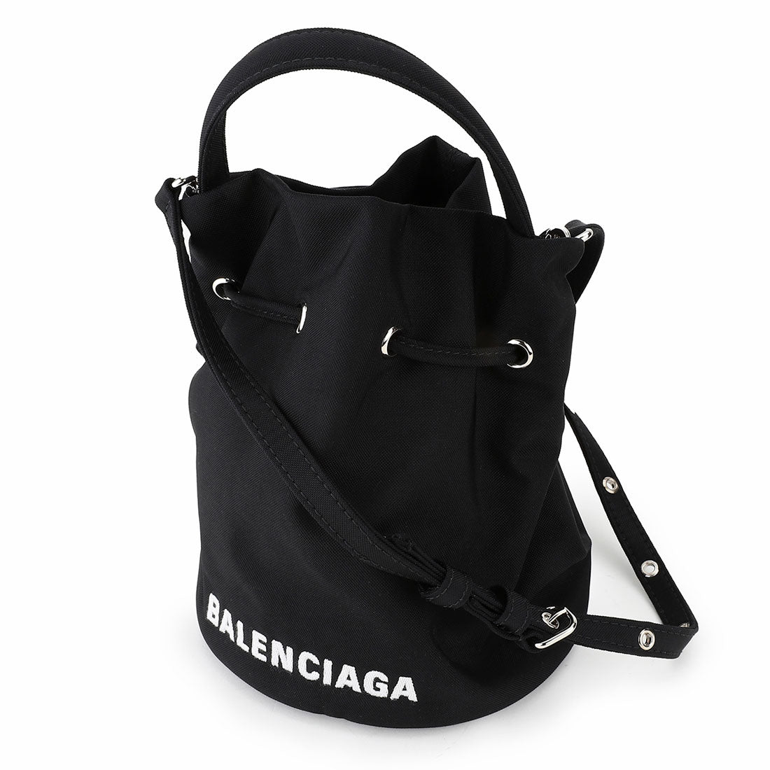 バレンシアガ BALENCIAGA ショルダーバッグ ホイール ドローストリング BASKET BAG 656682 H854N 1060 BLACK （ブラック） ブラック