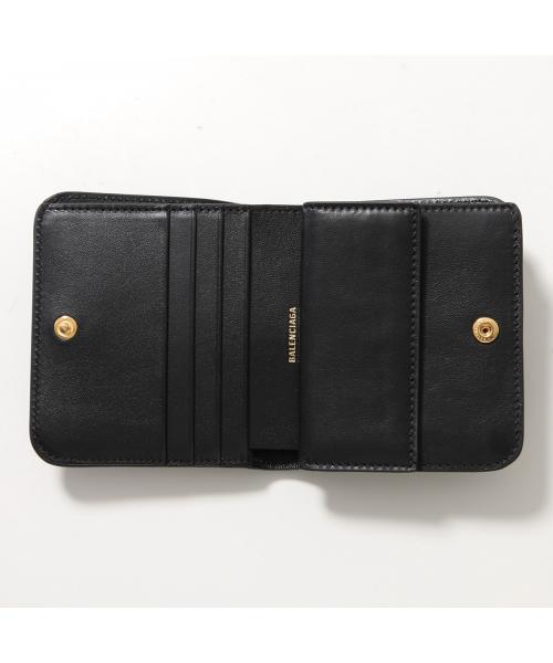 バレンシアガ BALENCIAGA BALENCIAGA 二つ折り財布 Cash 2.0 810901 2ABGH 小銭入れあり （1000/BLACK-ブラック） 1000/BLACK-ブラック