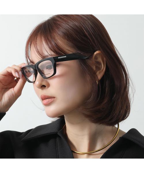 バレンシアガ BALENCIAGA BALENCIAGA メガネ BB0344O スクエア型 （001/BLACK-TRANSPARENT） 001/BLACK-TRANSPARENT