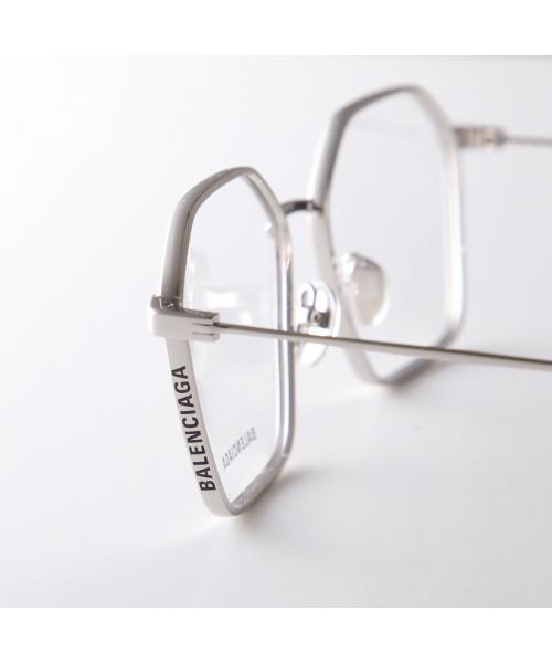 バレンシアガ BALENCIAGA BALENCIAGA メガネ BB0198O ポリゴン型 メタルフレーム （003/SILVERSILVERTRANSPARE） 003/SILVERSILVERTRANSPARE