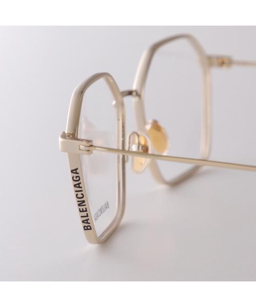 バレンシアガ BALENCIAGA BALENCIAGA メガネ BB0198O ポリゴン型 メタルフレーム （003/SILVERSILVERTRANSPARE） 003/SILVERSILVERTRANSPARE