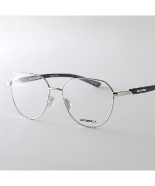 バレンシアガ BALENCIAGA BALENCIAGA メガネ BB0249O ラウンド型 クラウンパント型 （001/SILVER-BLACK-TRANSPAR） 001/SILVER-BLACK-TRANSPAR