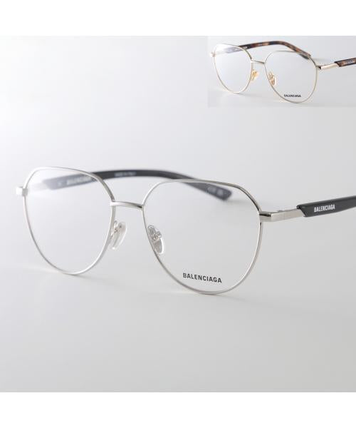 バレンシアガ BALENCIAGA BALENCIAGA メガネ BB0249O ラウンド型 クラウンパント型 （001/SILVER-BLACK-TRANSPAR） 001/SILVER-BLACK-TRANSPAR