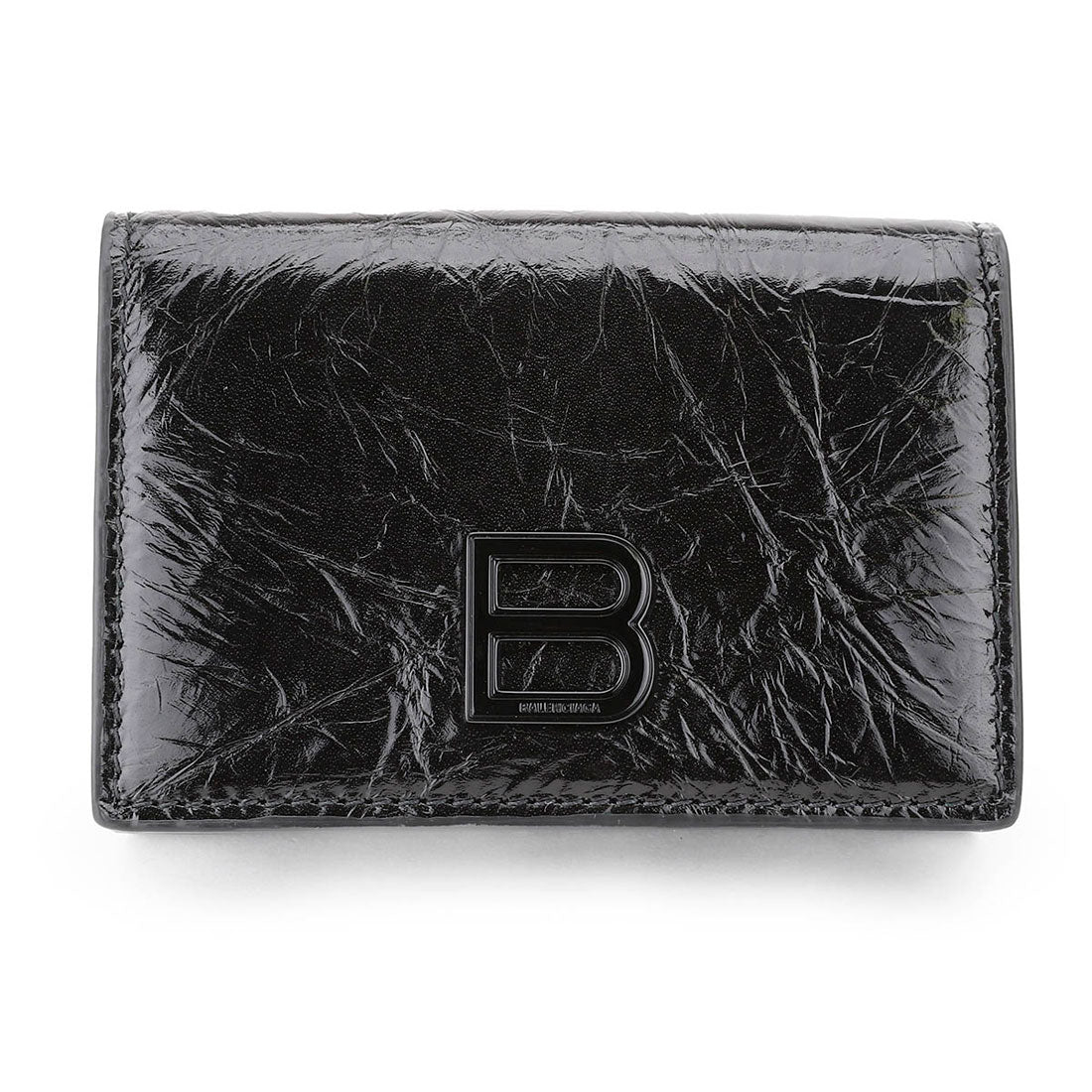 バレンシアガ BALENCIAGA 3つ折り財布 クラッシュ MINI WALLET 766463 2AA65 1000 BLACK （ブラック） ブラック