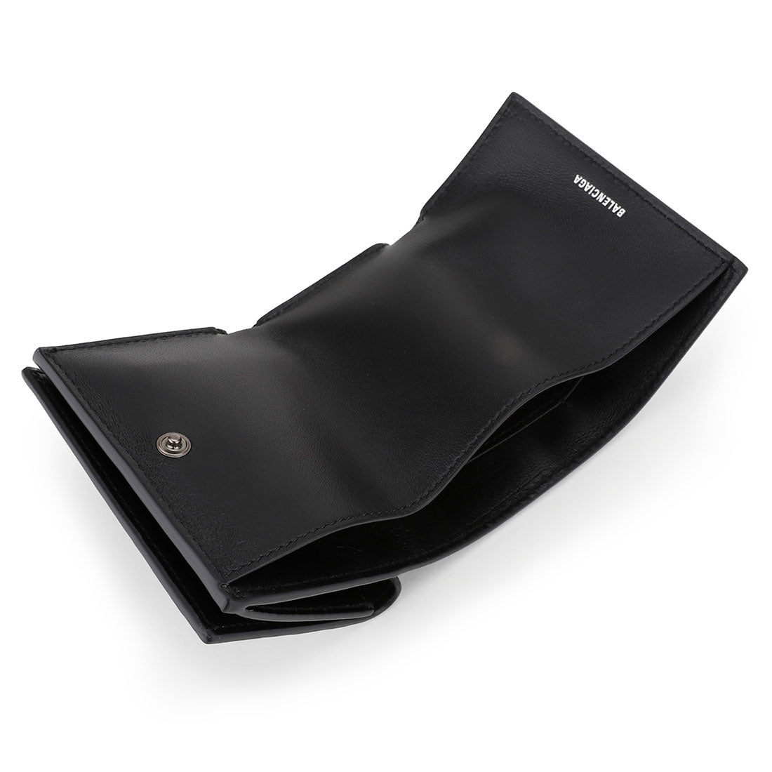 バレンシアガ BALENCIAGA 3つ折り財布 クラッシュ MINI WALLET 766463 2AA65 1000 BLACK （ブラック） ブラック