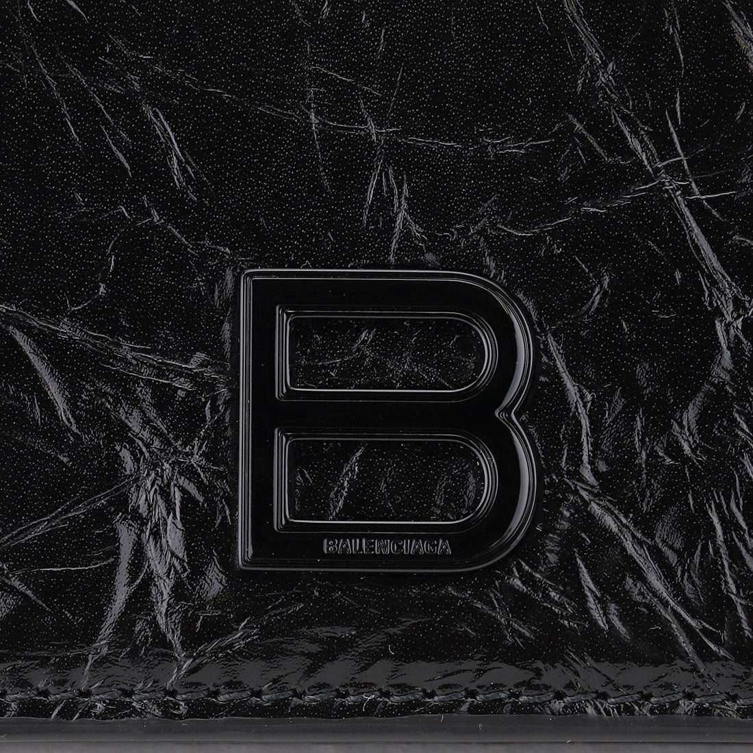 バレンシアガ BALENCIAGA 3つ折り財布 クラッシュ MINI WALLET 766463 2AA65 1000 BLACK （ブラック） ブラック