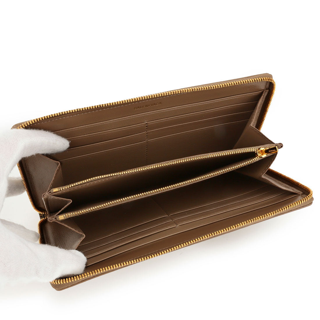 バレンシアガ BALENCIAGA 長財布(ラウンドファスナー) シグネチャー LONG WALLET 594317 210DA 2762 BEIGE/BROWN （ベージュ/ブラウン） ベージュ/ブラウン