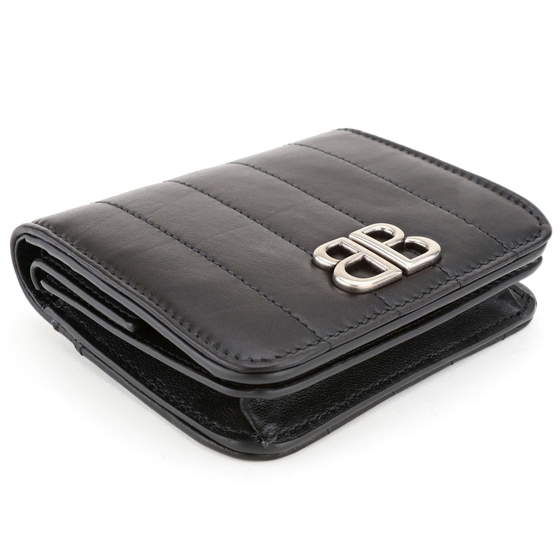 バレンシアガ BALENCIAGA 2つ折り財布 モナコ フラップ コイン&カードホルダー 765459 2AASE 1000 BLACK （ブラック） ブラック