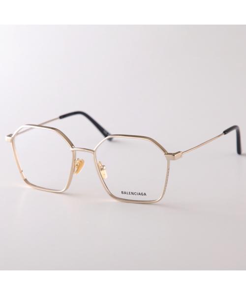 バレンシアガ BALENCIAGA BALENCIAGA メガネ BB0198O ポリゴン型 メタルフレーム （002/GOLD-GOLD-TRANSPARENT） 002/GOLD-GOLD-TRANSPARENT