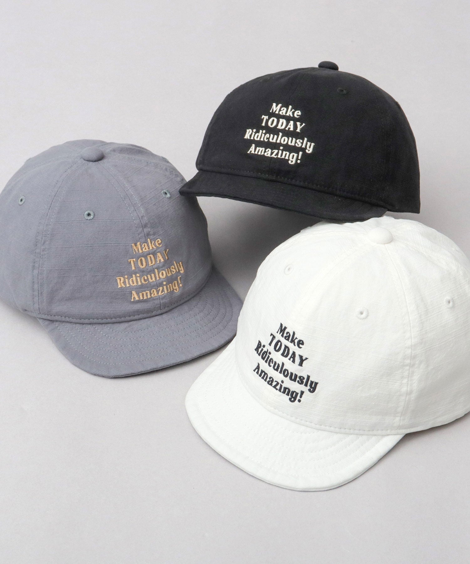 ベーシックエンチ Basiquenti リップコットン 英字刺繍 アンパイアキャップ （アイボリー） アイボリー