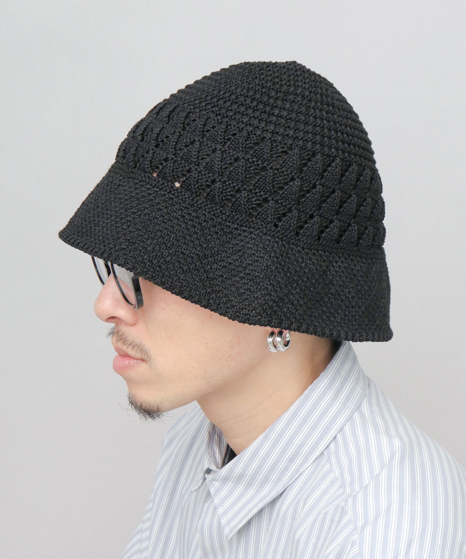 ベーシックエンチ Basiquenti リネンライク ニットハット クロシェハット （ベージュ） ベージュ