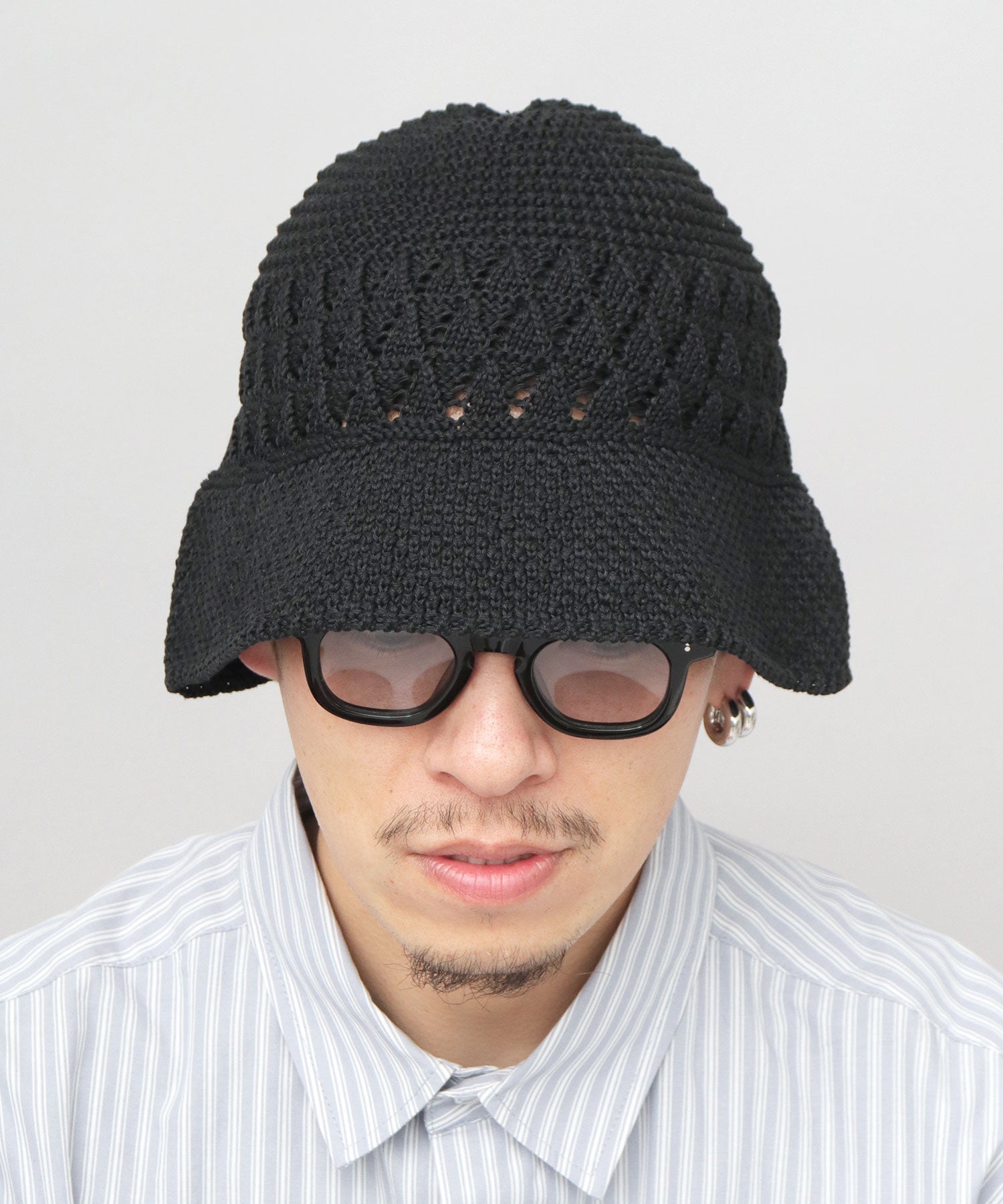 ベーシックエンチ Basiquenti リネンライク ニットハット クロシェハット （ベージュ） ベージュ