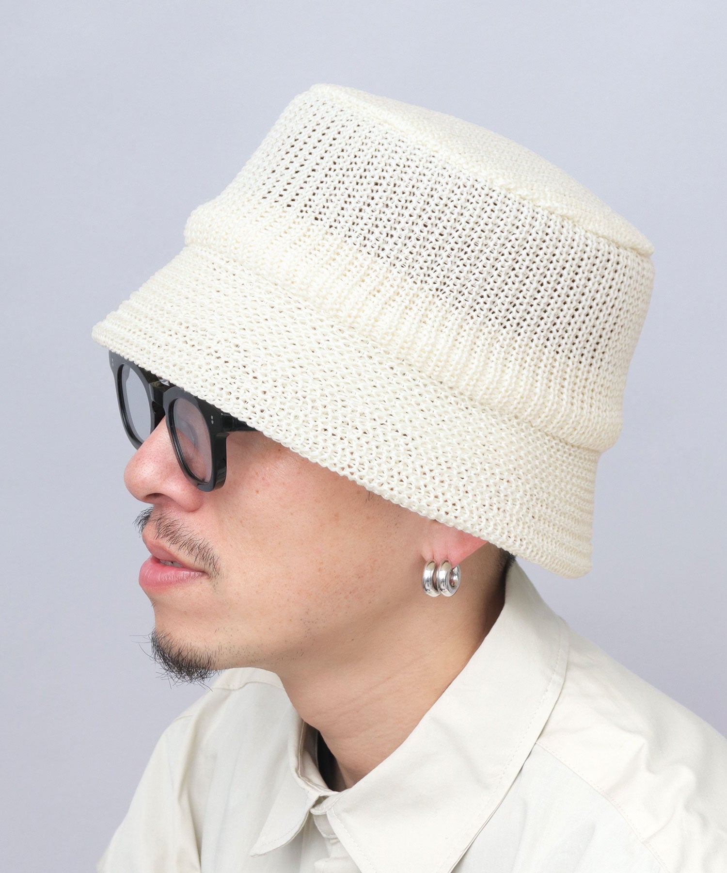 ベーシックエンチ Basiquenti 通気性抜群 サマー サーモニットハット （アイボリー） アイボリー