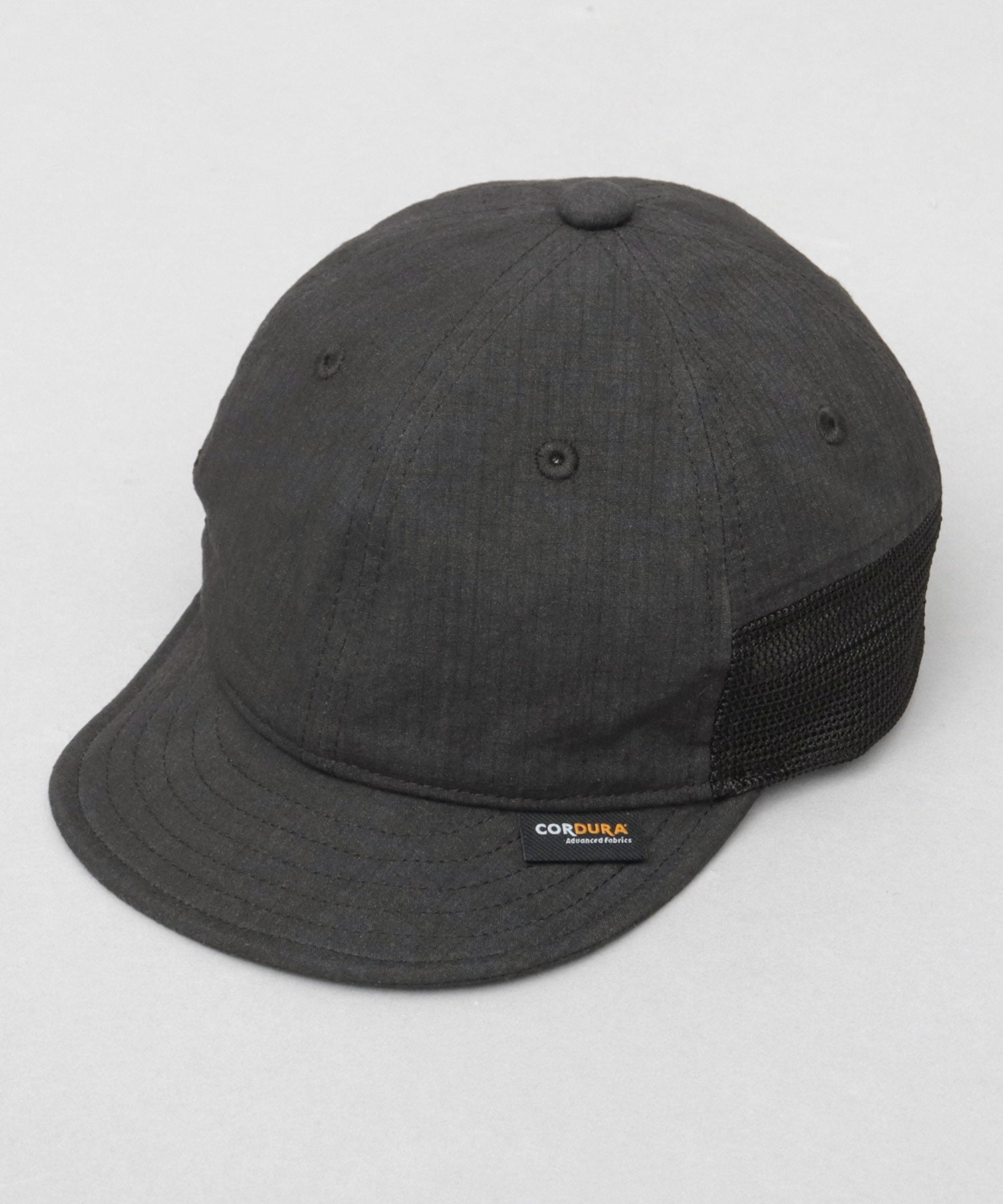 ベーシックエンチ Basiquenti ワッシャー加工 ミニリップ CORDURA綿ナイロン メッシュ アンパイアキャップ （ネイビー） ネイビー