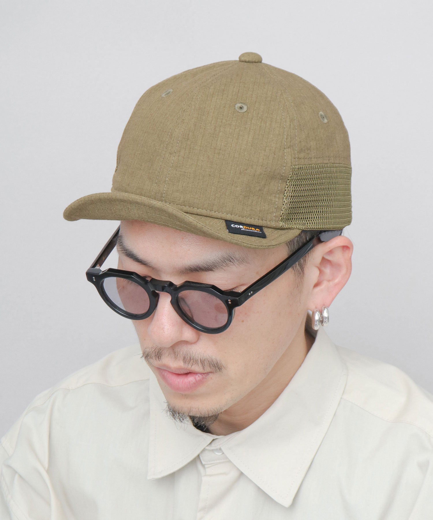 ベーシックエンチ Basiquenti ワッシャー加工 ミニリップ CORDURA綿ナイロン メッシュ アンパイアキャップ （ネイビー） ネイビー