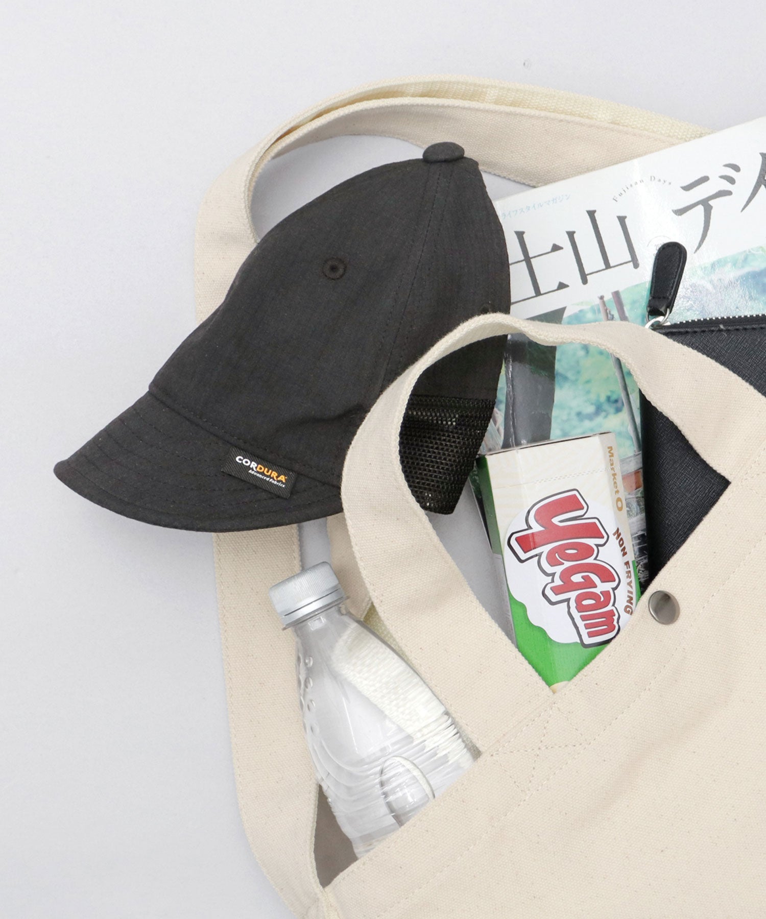 ベーシックエンチ Basiquenti ワッシャー加工 ミニリップ CORDURA綿ナイロン メッシュ アンパイアキャップ （ネイビー） ネイビー