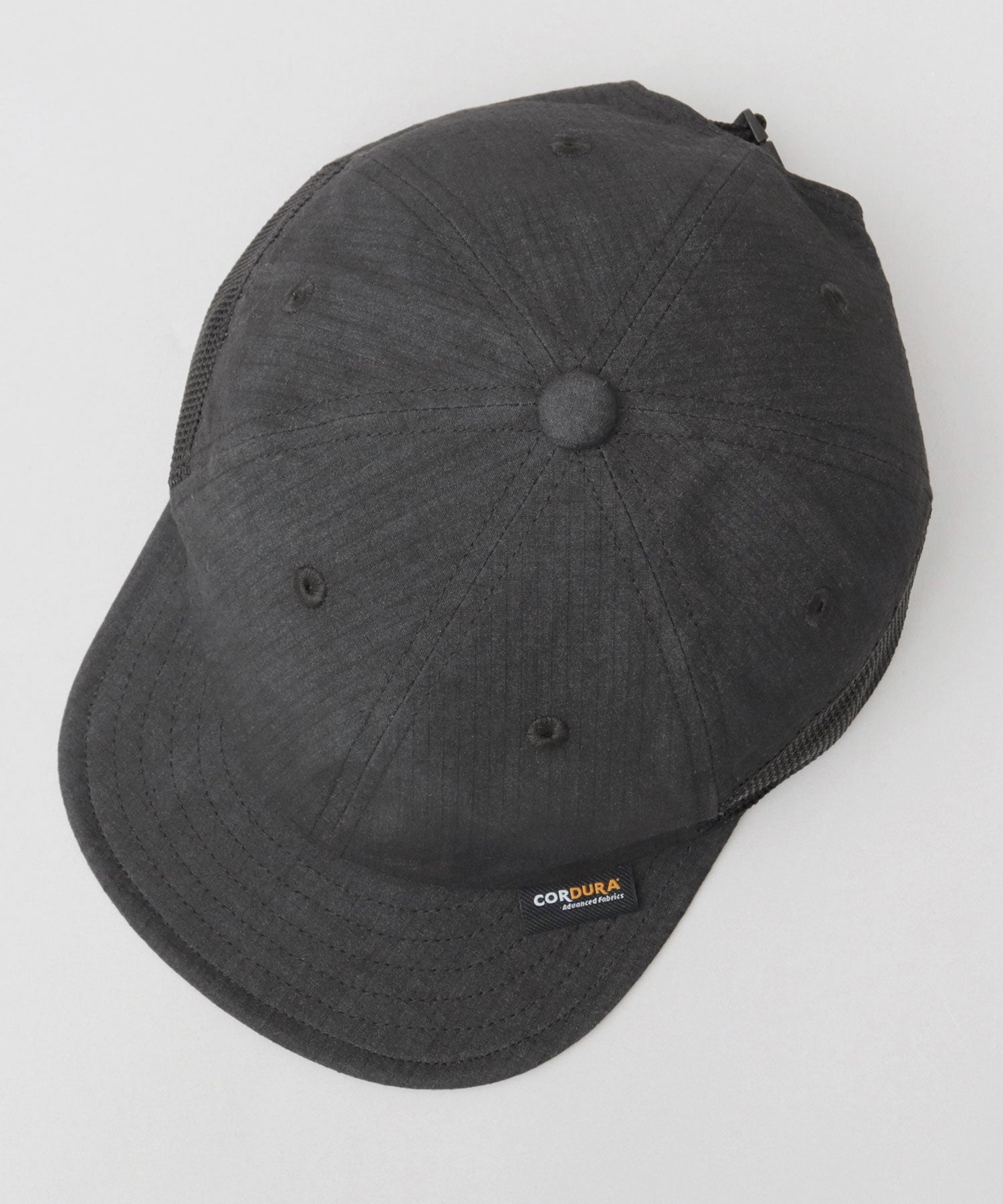 ベーシックエンチ Basiquenti ワッシャー加工 ミニリップ CORDURA綿ナイロン メッシュ アンパイアキャップ （ネイビー） ネイビー
