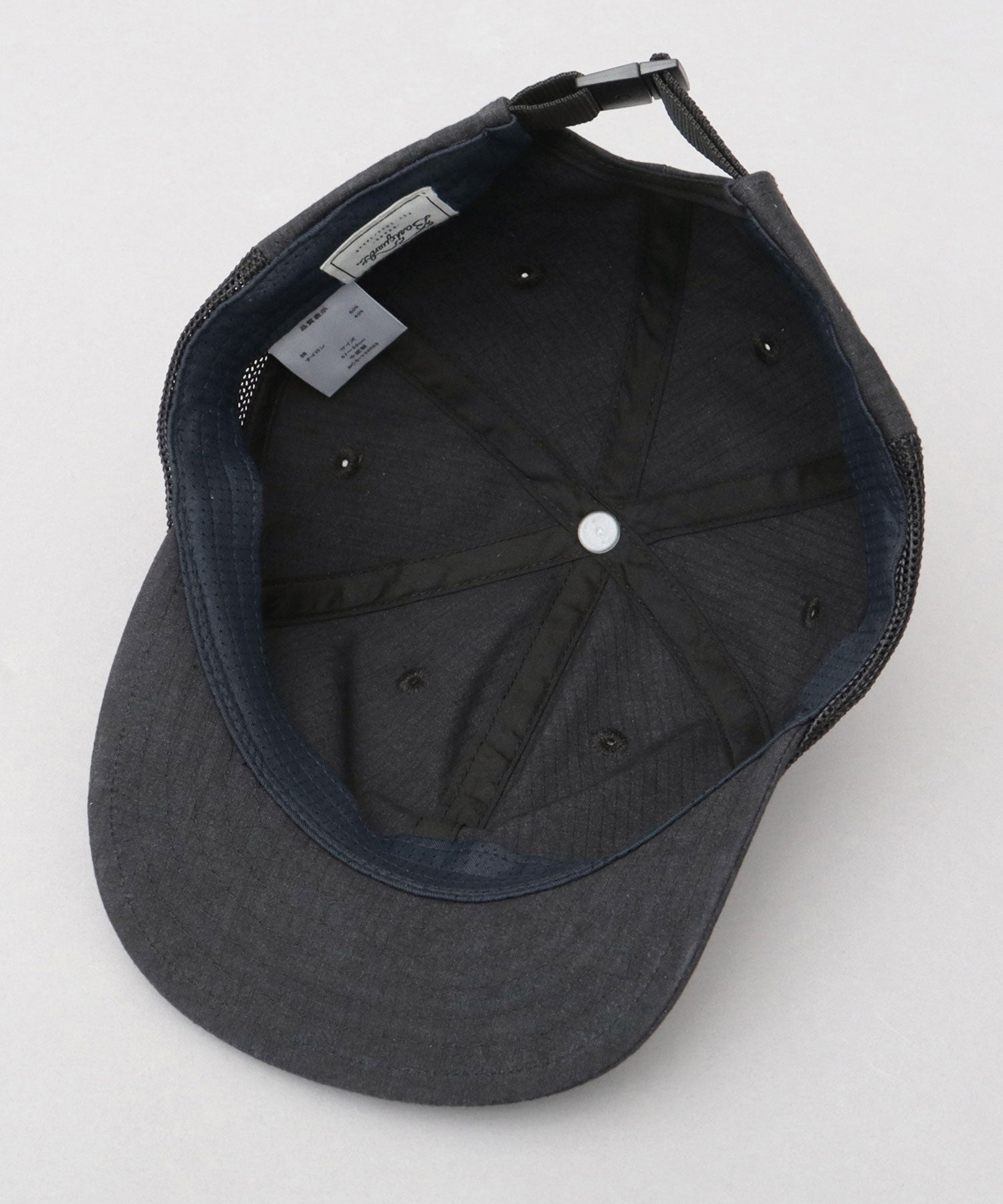 ベーシックエンチ Basiquenti ワッシャー加工 ミニリップ CORDURA綿ナイロン メッシュ アンパイアキャップ （ネイビー） ネイビー