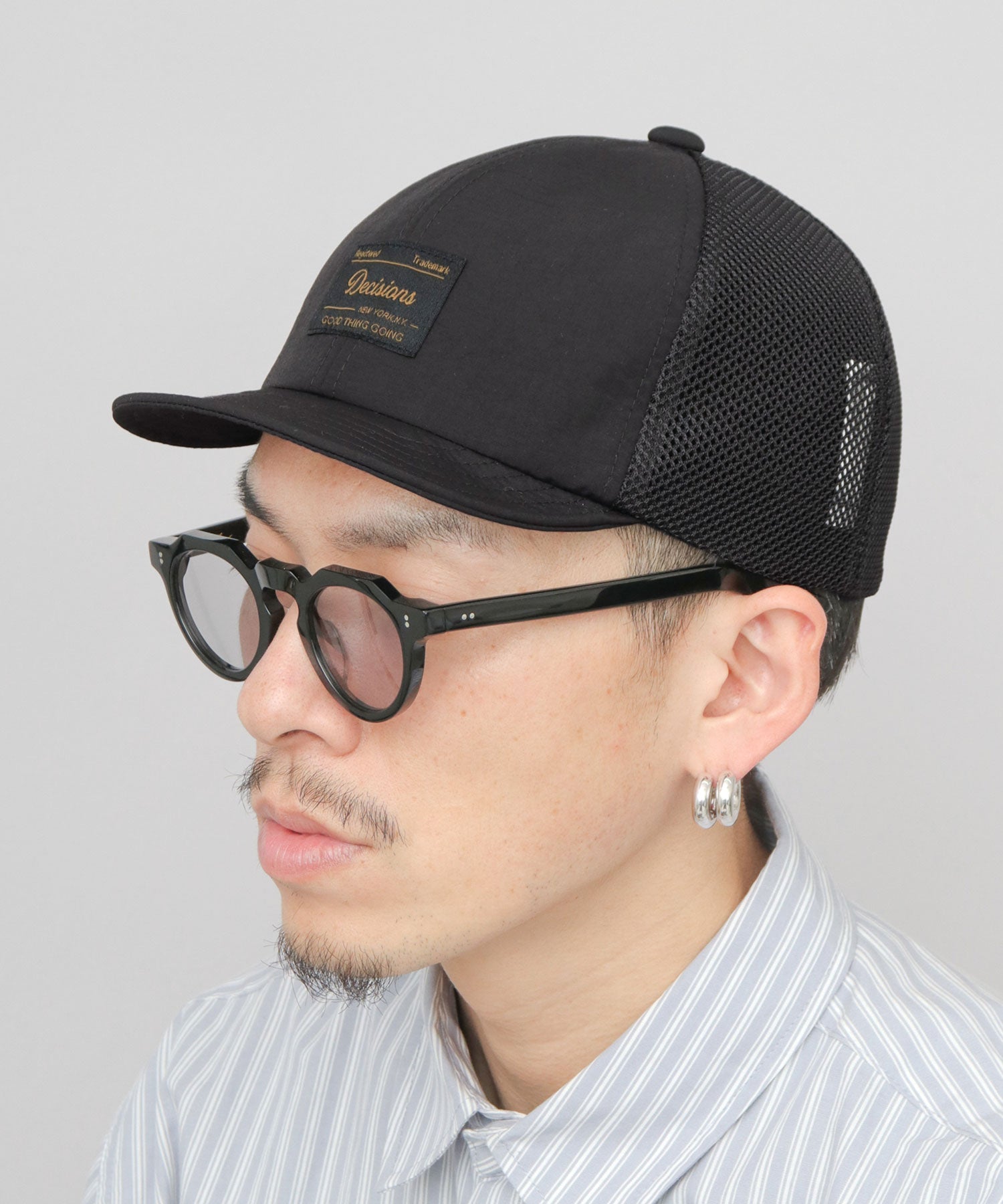 ベーシックエンチ Basiquenti ソフトナイロン メッシュ アンパイアキャップ （ブラック） ブラック