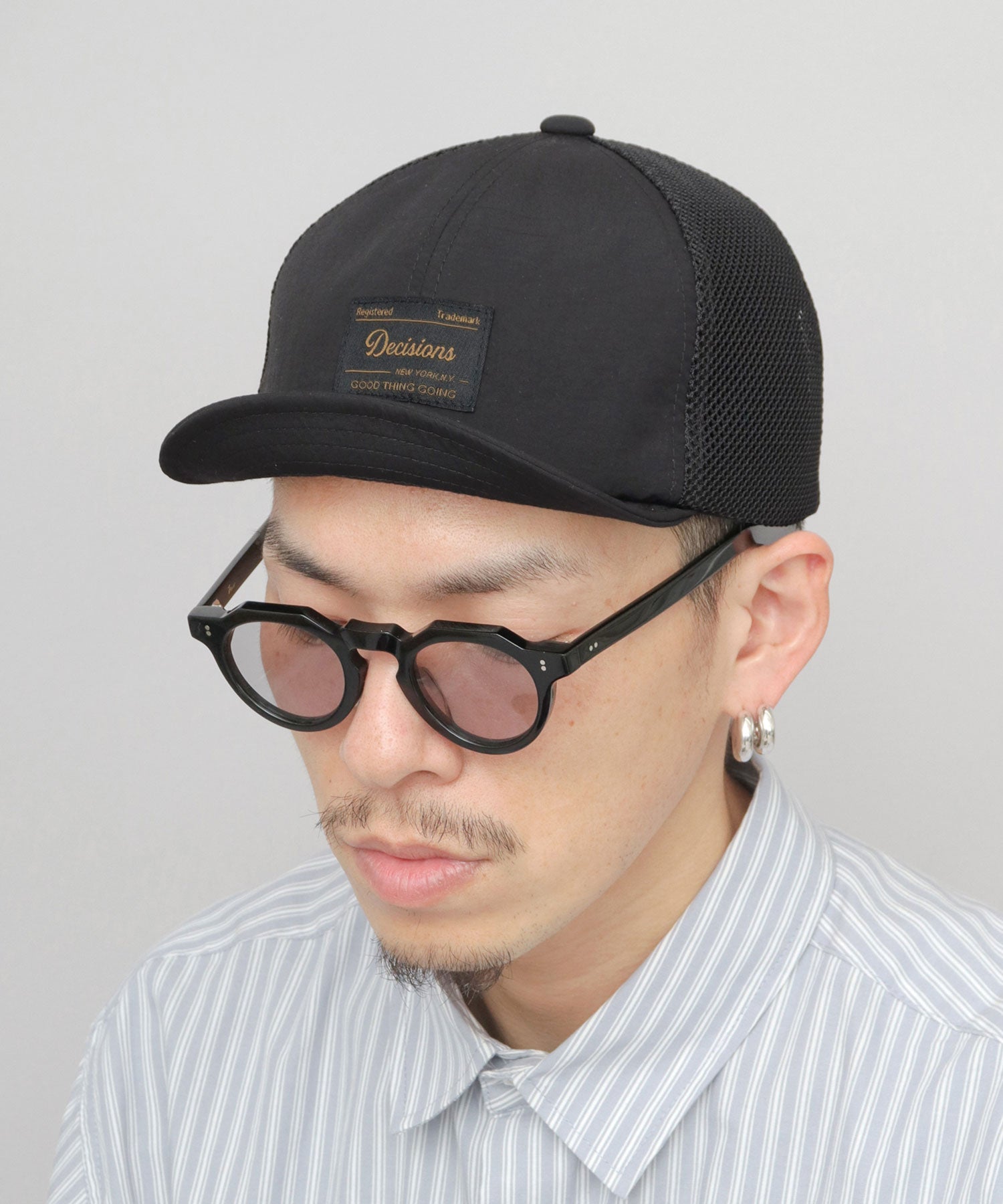 ベーシックエンチ Basiquenti ソフトナイロン メッシュ アンパイアキャップ （ブラック） ブラック