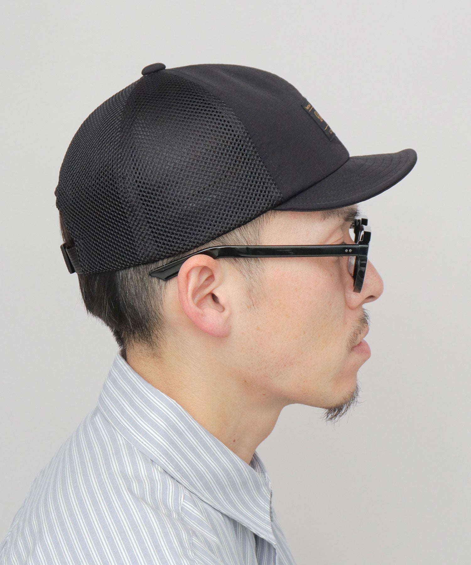 ベーシックエンチ Basiquenti ソフトナイロン メッシュ アンパイアキャップ （ブラック） ブラック