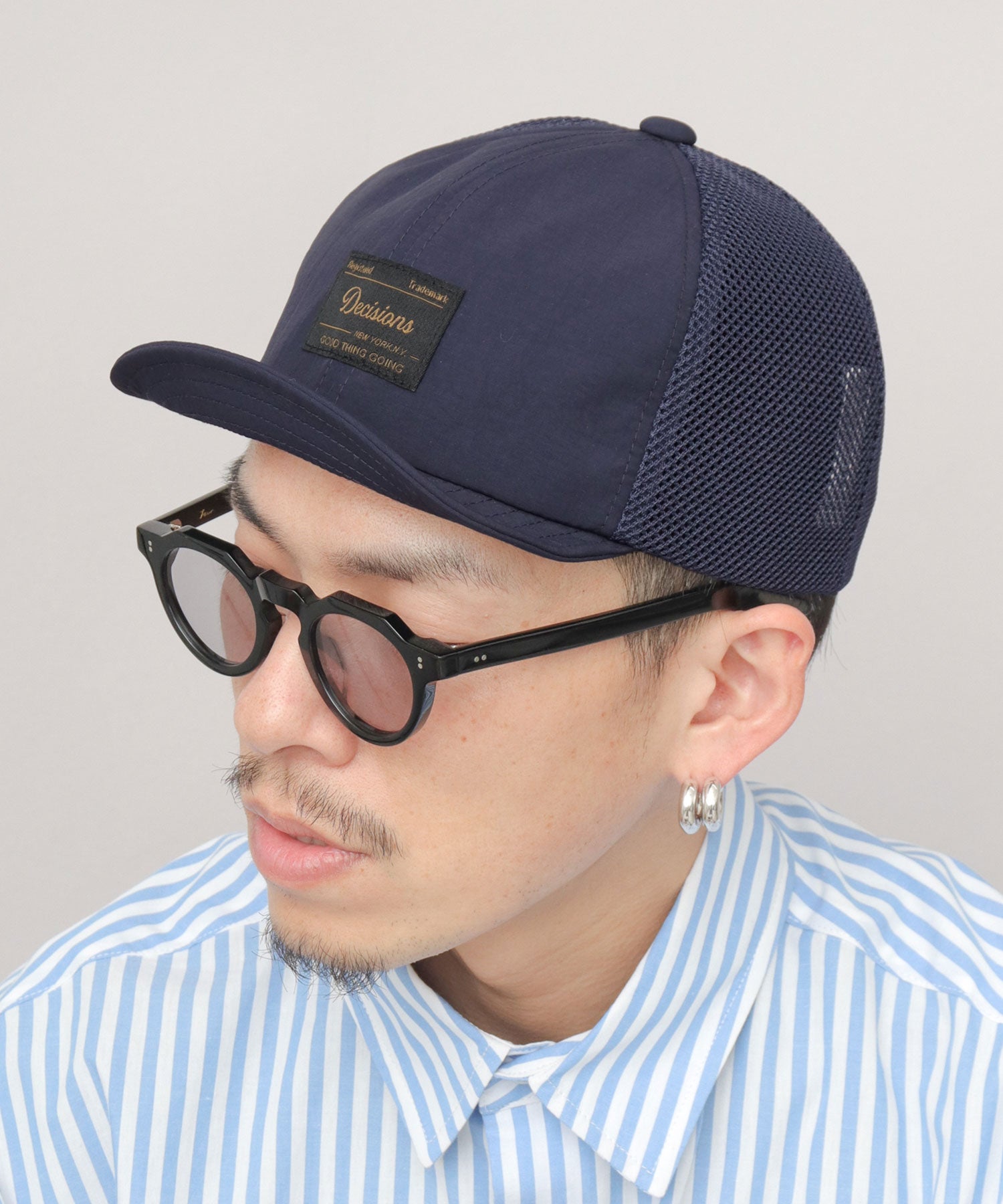 ベーシックエンチ Basiquenti ソフトナイロン メッシュ アンパイアキャップ （ネイビー） ネイビー