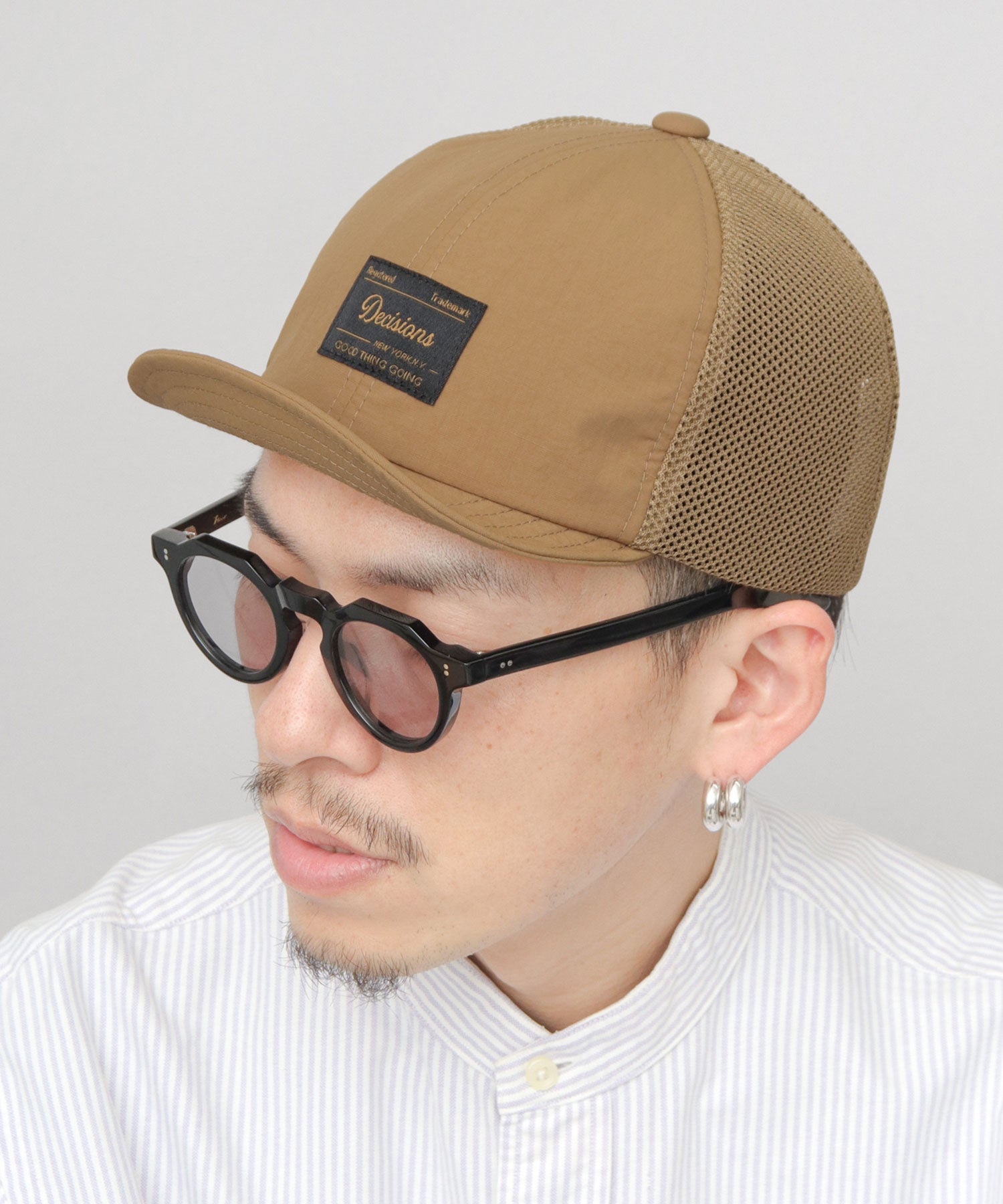 ベーシックエンチ Basiquenti ソフトナイロン メッシュ アンパイアキャップ （ブラウン） ブラウン