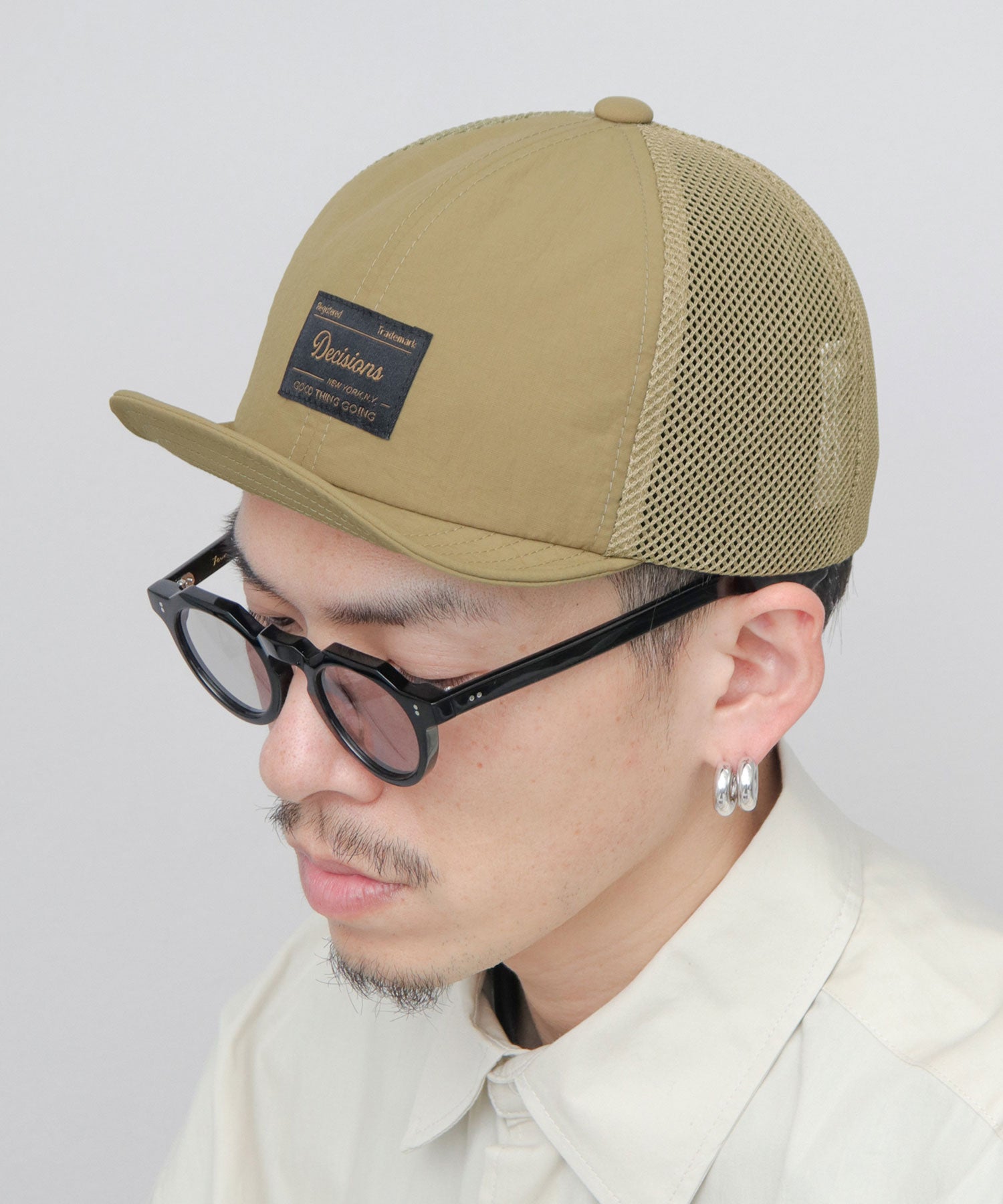 ベーシックエンチ Basiquenti ソフトナイロン メッシュ アンパイアキャップ （オリーブ） オリーブ