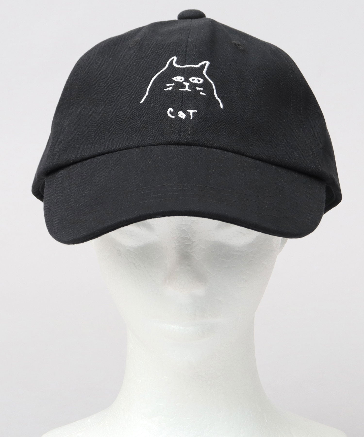 ベーシックエンチ Basiquenti 手書き風 動物刺繍 へリンボーン ハイキャップ（いぬ・ねこ・くま） （ベージュ） ベージュ