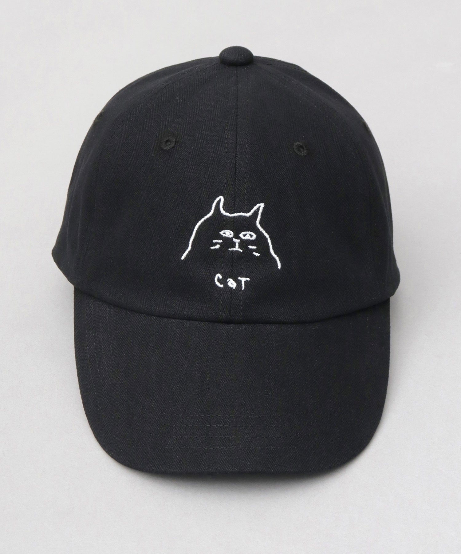 ベーシックエンチ Basiquenti 手書き風 動物刺繍 へリンボーン ハイキャップ（いぬ・ねこ・くま） （ベージュ） ベージュ