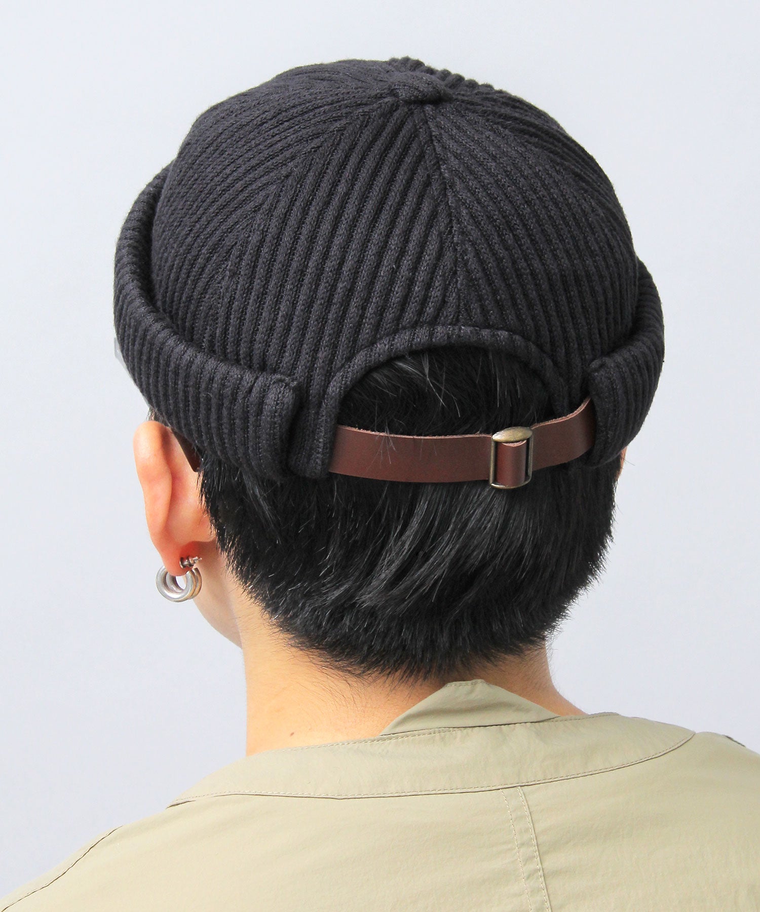 ベーシックエンチ Basiquenti リブ編みニット フィッシャーマンキャップ ロールキャップ 帽子 メンズ カジュアル シンプル