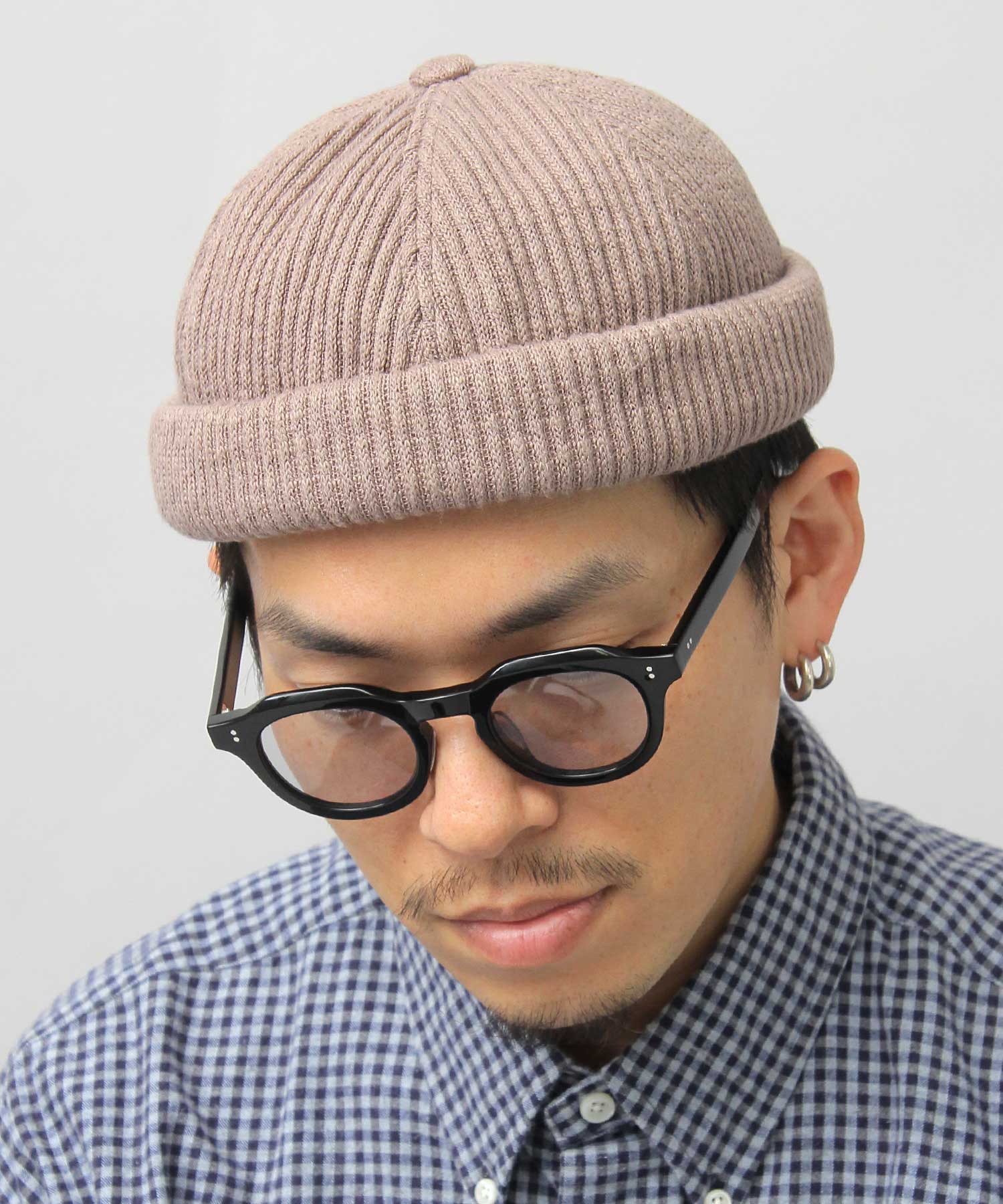 ベーシックエンチ Basiquenti リブ編みニット フィッシャーマンキャップ ロールキャップ 帽子 メンズ カジュアル シンプル