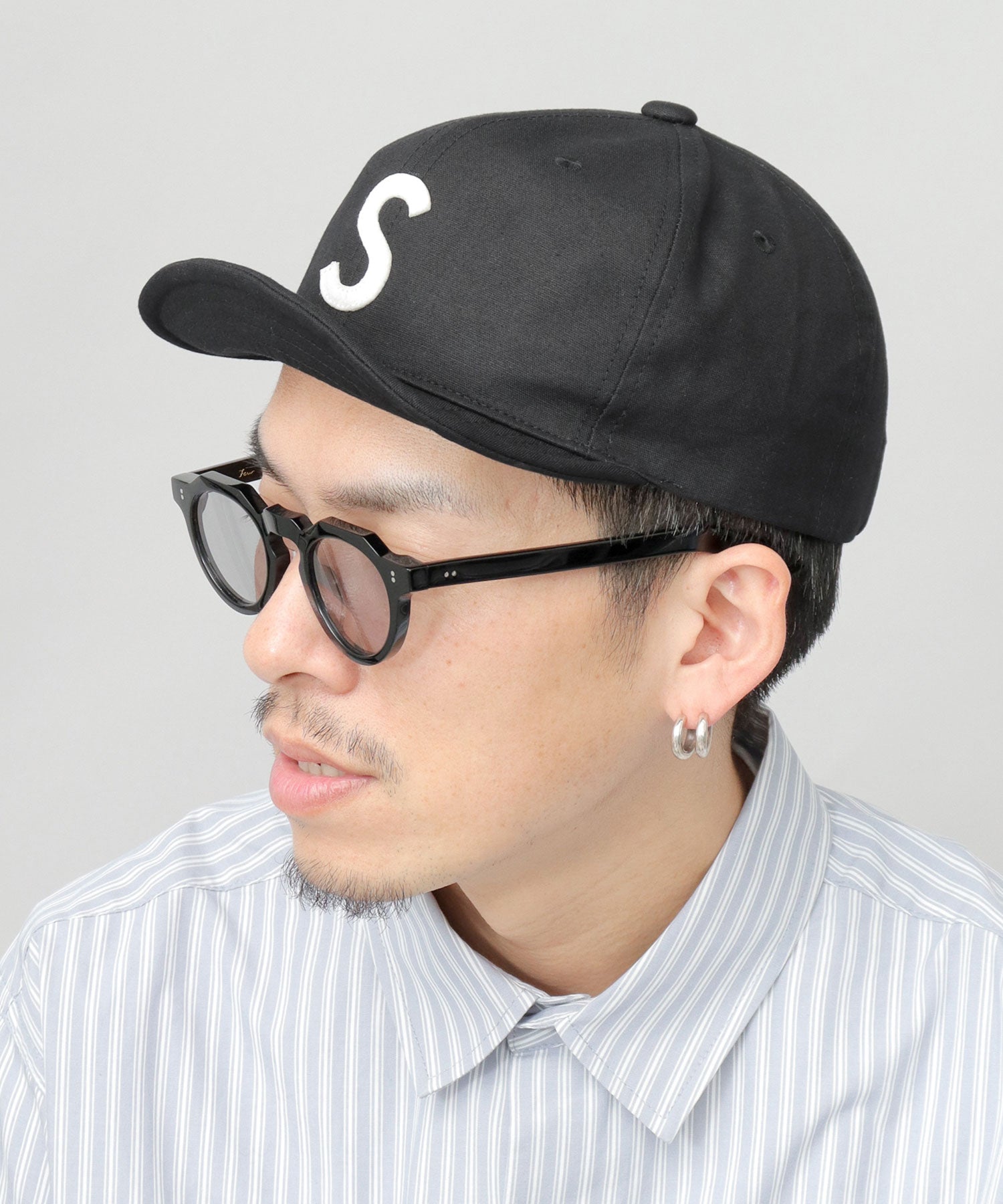 ベーシックエンチ Basiquenti スプリングロゴ コットン ショートキャップ ロゴ ショートバイザー アンパイアキャップ