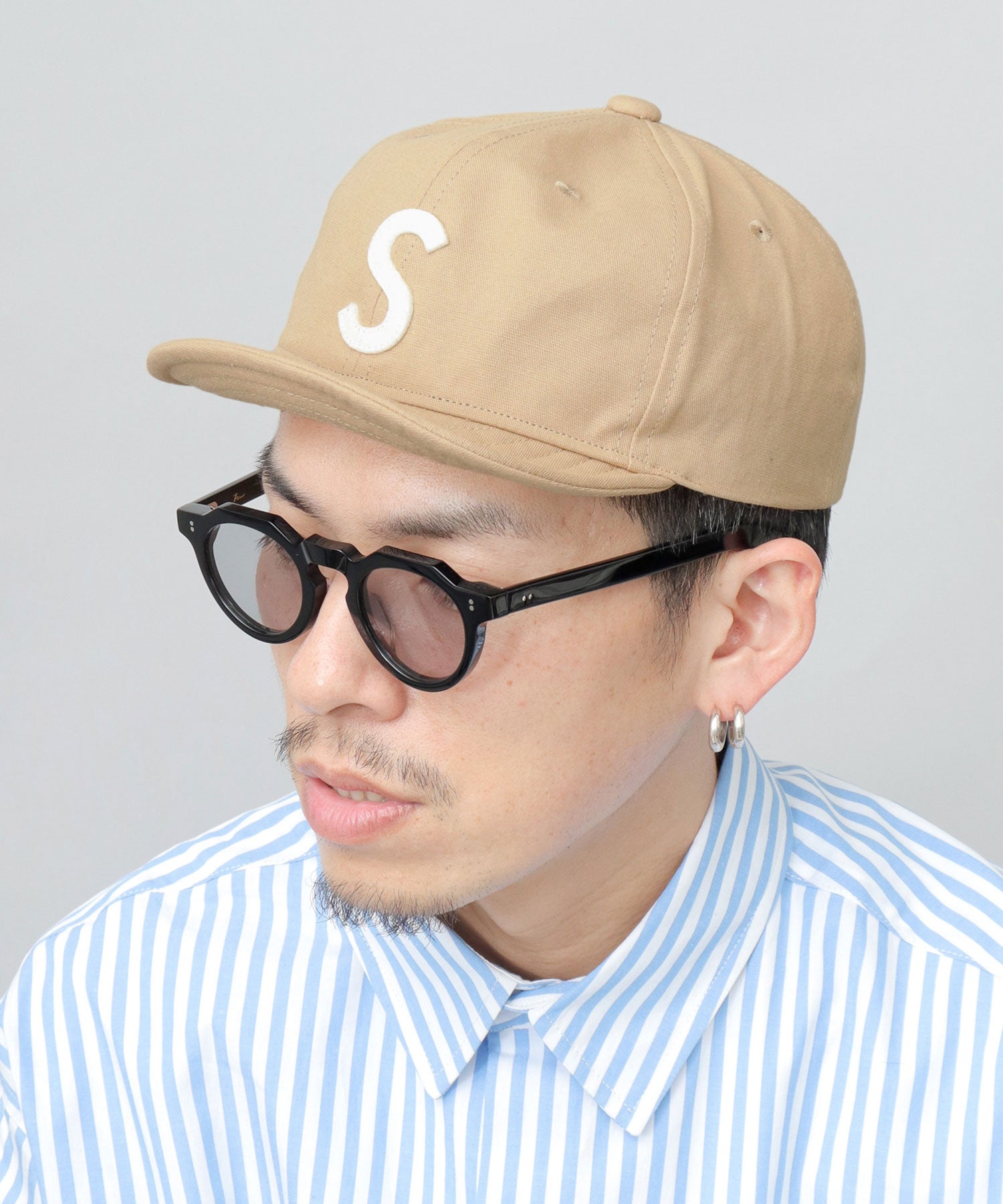 ベーシックエンチ Basiquenti スプリングロゴ コットン ショートキャップ ロゴ ショートバイザー アンパイアキャップ