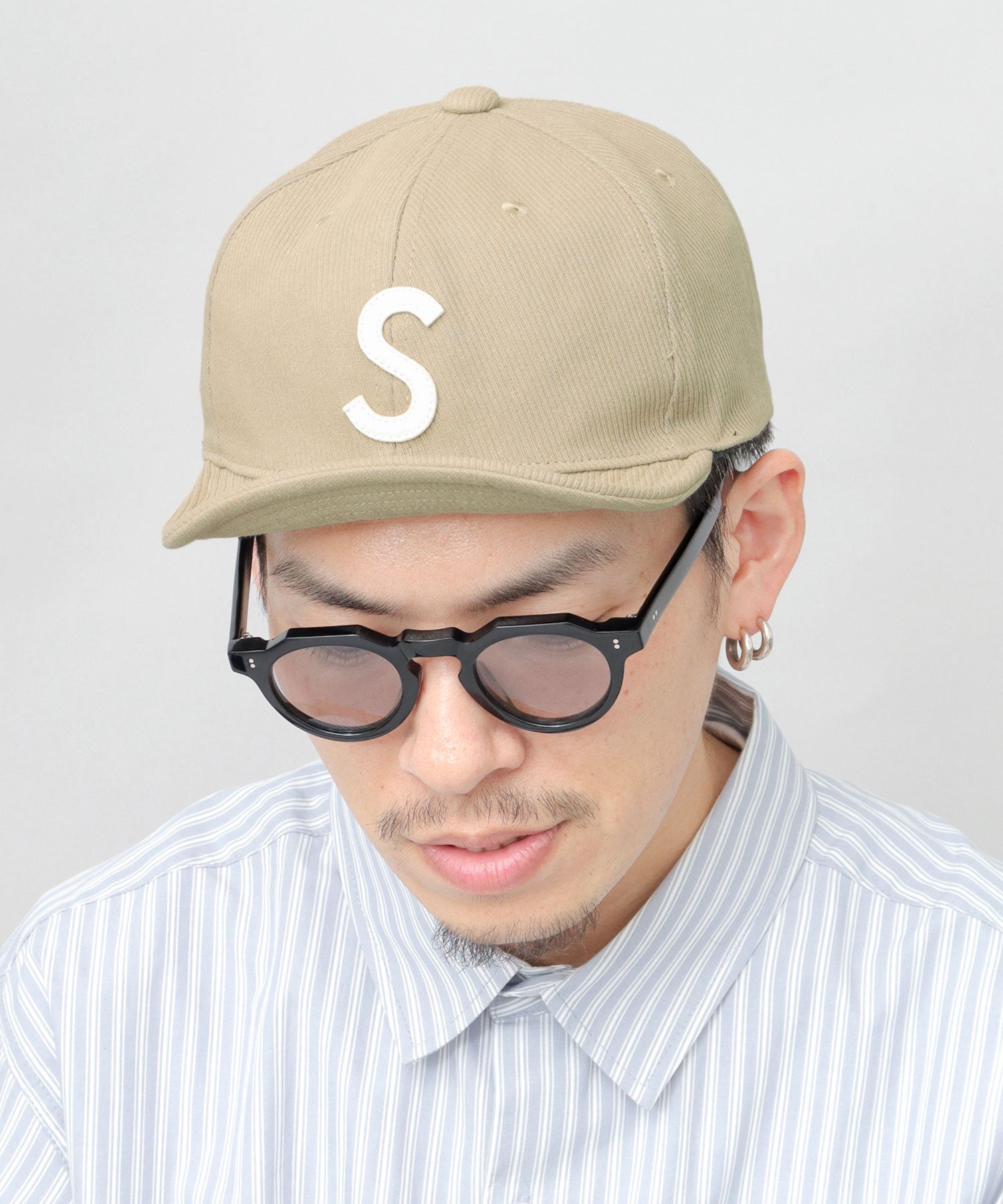 ベーシックエンチ Basiquenti スプリングロゴ コットン ショートキャップ ロゴ ショートバイザー アンパイアキャップ