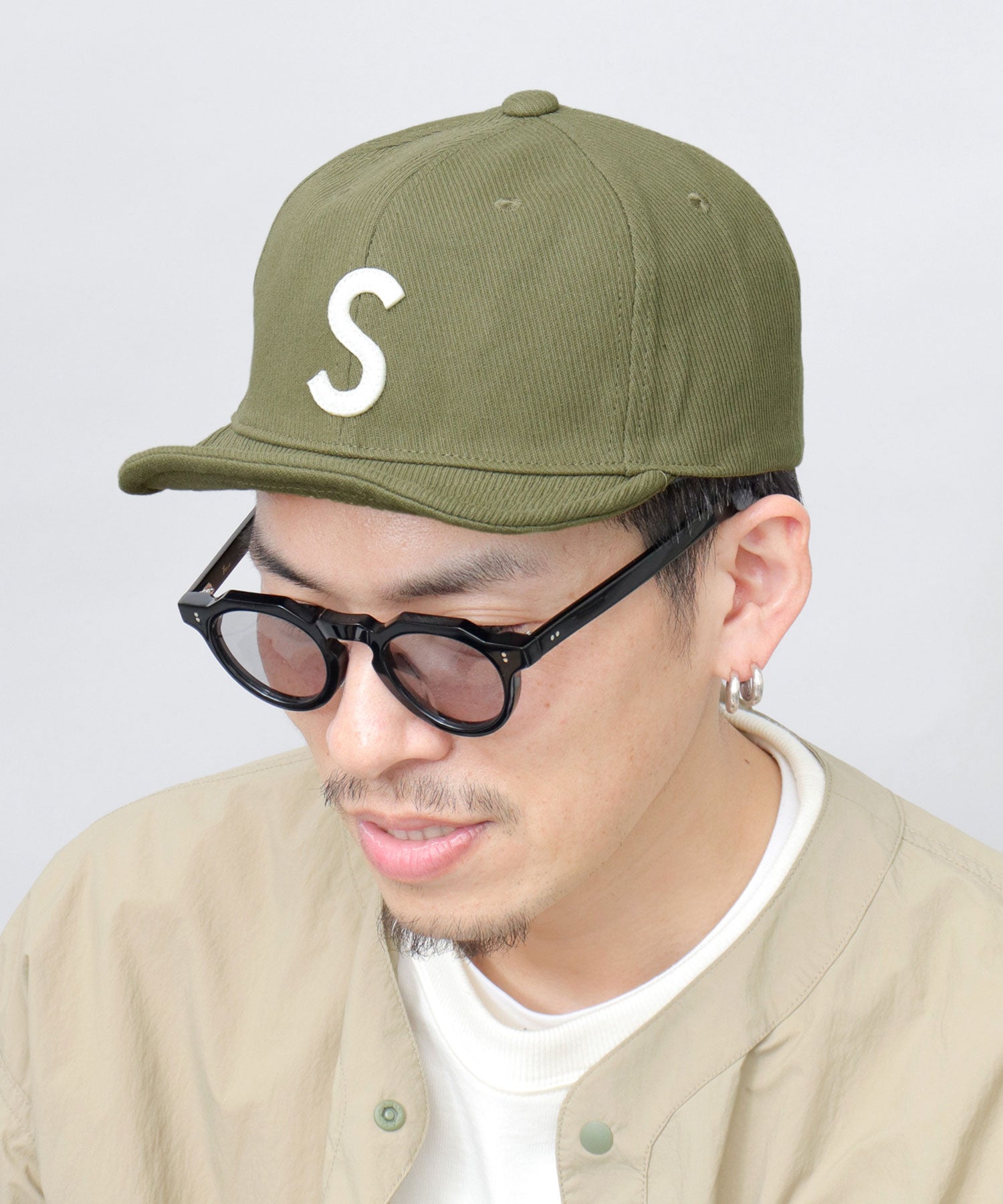 ベーシックエンチ Basiquenti スプリングロゴ コットン ショートキャップ ロゴ ショートバイザー アンパイアキャップ