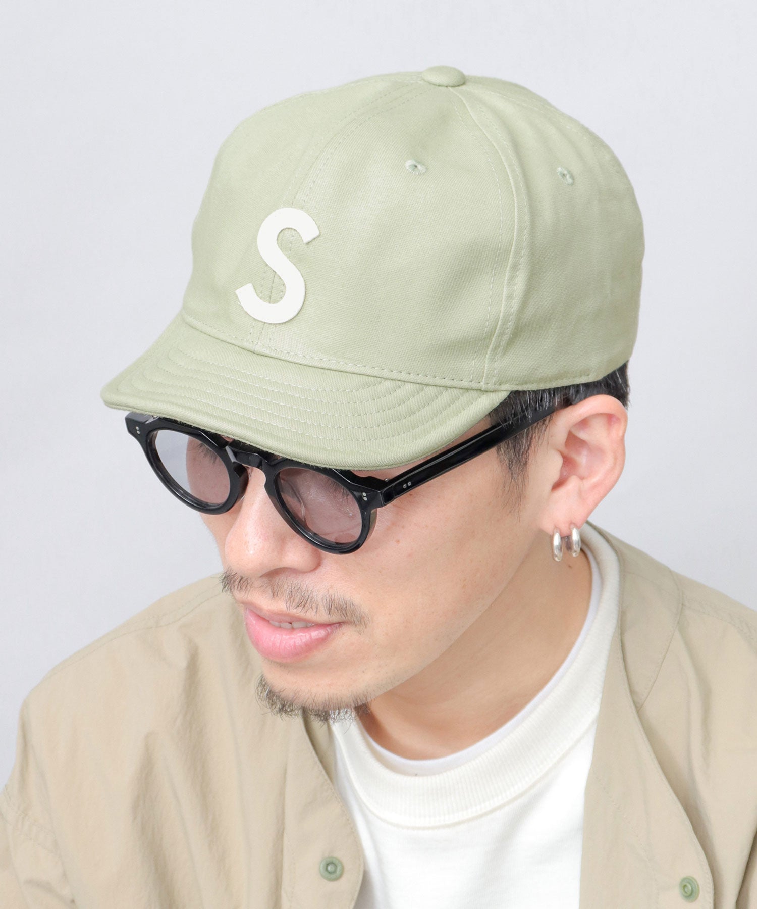 ベーシックエンチ Basiquenti スプリングロゴ コットン ショートキャップ ロゴ ショートバイザー アンパイアキャップ