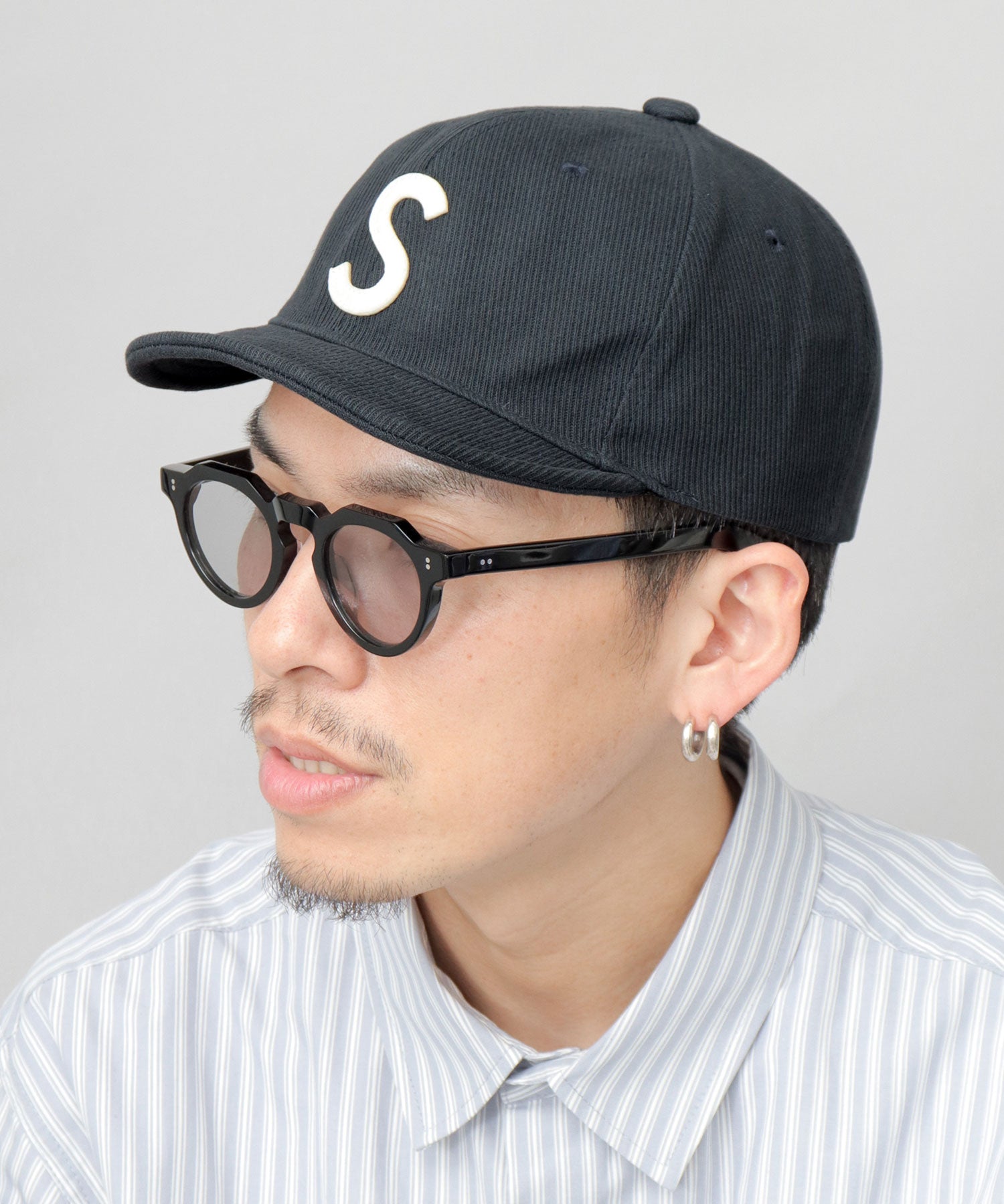 ベーシックエンチ Basiquenti スプリングロゴ コットン ショートキャップ ロゴ ショートバイザー アンパイアキャップ