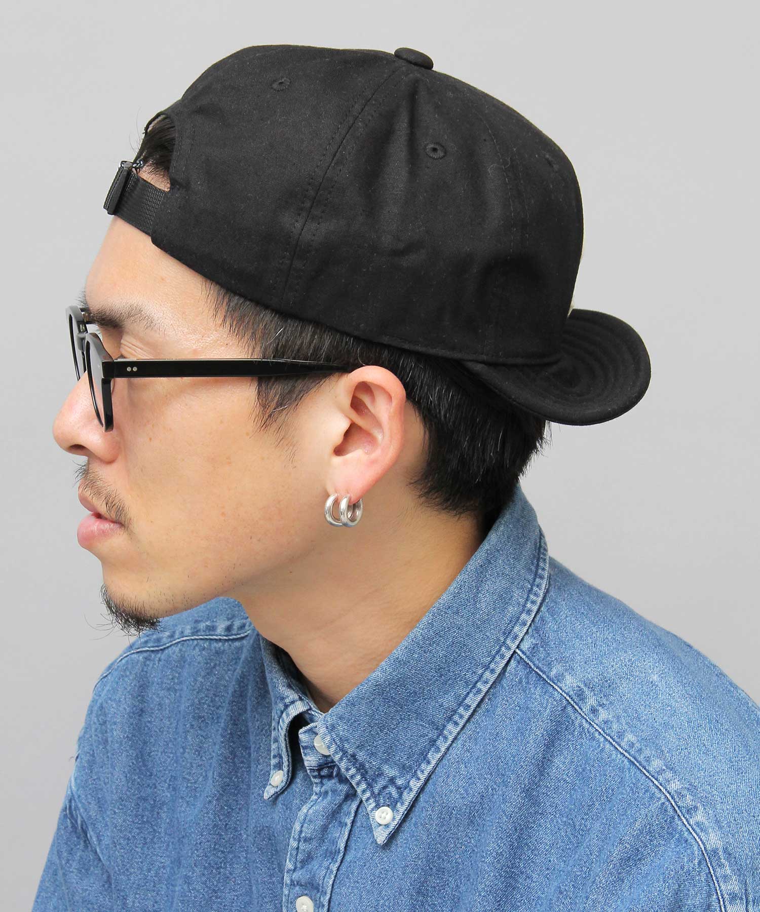 ベーシックエンチ Basiquenti スプリングロゴ コットン ショートキャップ ロゴ ショートバイザー アンパイアキャップ