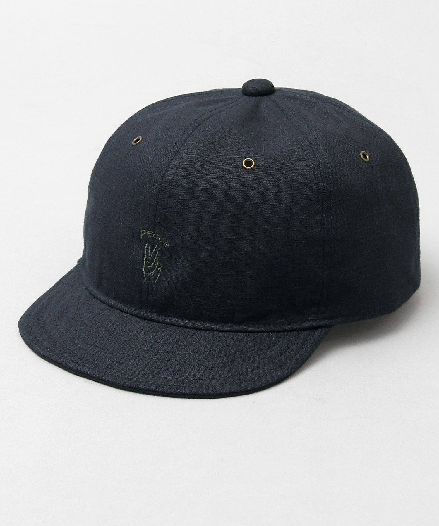 Basic Enchi Basiquenti Hand Sign Embroidery Short Visor Umpire Cap Short Cap Hat Men's