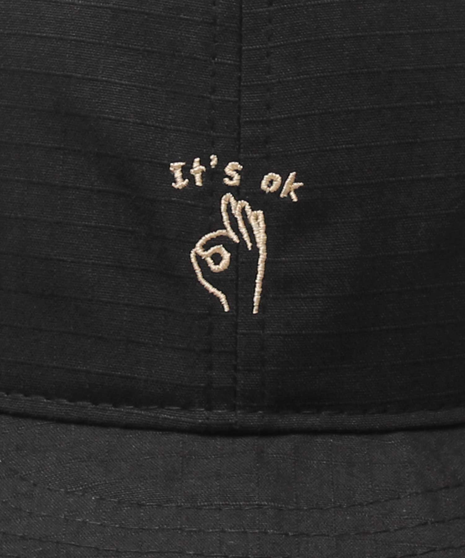 Basic Enchi Basiquenti Hand Sign Embroidery Short Visor Umpire Cap Short Cap Hat Men's
