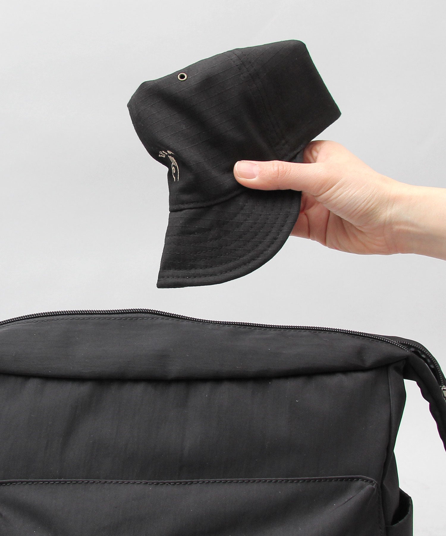 Basic Enchi Basiquenti Hand Sign Embroidery Short Visor Umpire Cap Short Cap Hat Men's